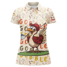 Load image into Gallery viewer, Funny Thanksgiving Turkey Women golf polo shirts custom women&#39;s golf outfits, personalized golf gifts NQS8625