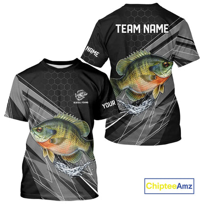Personalized Black camo Bluegill Fishing Jerseys, Bluegill Tournament fishing team shirts NQS11381