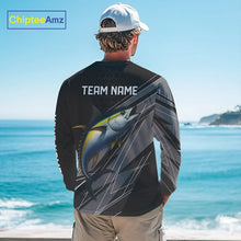 Load image into Gallery viewer, Personalized Black camo Tuna Fishing Jerseys, Tuna Tournament fishing team shirts NQS11382