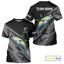 Load image into Gallery viewer, Personalized Black camo Tuna Fishing Jerseys, Tuna Tournament fishing team shirts NQS11382