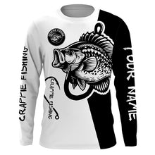 Load image into Gallery viewer, Crappie fishing black and white Customize name long sleeves fishing shirts NQS1581