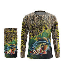 Load image into Gallery viewer, Bass fishing Camo Custom name UV protection long sleeves Bass fishing jerseys NQS800