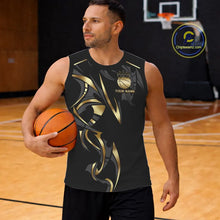 Load image into Gallery viewer, Black and Gold crown Basketball Vest, T-shirt, Hoodie, Long sleeve Custom Bowling Team jerseys NQS11392