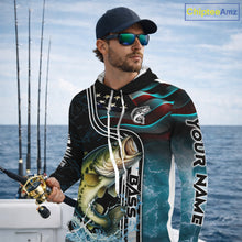 Load image into Gallery viewer, Largemouth Bass fishing US Flag customize performance Fishing shirts, patriotic Bass fishing jerseys NQS11601