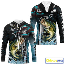 Load image into Gallery viewer, Largemouth Bass fishing US Flag customize performance Fishing shirts, patriotic Bass fishing jerseys NQS11601