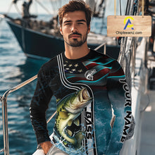 Load image into Gallery viewer, Largemouth Bass fishing US Flag customize performance Fishing shirts, patriotic Bass fishing jerseys NQS11601