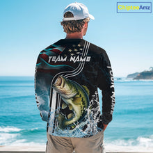 Load image into Gallery viewer, Largemouth Bass fishing US Flag customize performance Fishing shirts, patriotic Bass fishing jerseys NQS11601