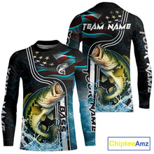 Load image into Gallery viewer, Largemouth Bass fishing US Flag customize performance Fishing shirts, patriotic Bass fishing jerseys NQS11601