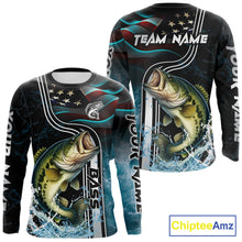 Load image into Gallery viewer, Largemouth Bass fishing US Flag customize performance Fishing shirts, patriotic Bass fishing jerseys NQS11601