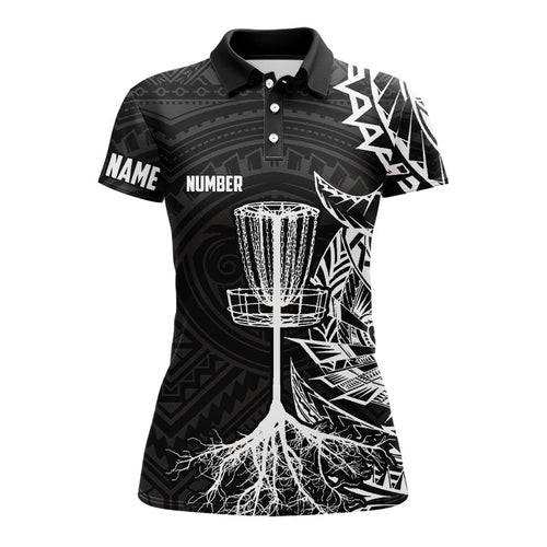 White tribal Womens disc golf polo shirt custom black disc golf basket jerseys team ladies disc golf NQS7585