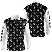 Load image into Gallery viewer, Black and white golf pattern Mens Golf polo shirts custom name golf beer outfit men golf clothes NQS6100