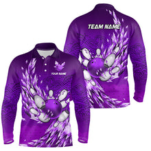 Load image into Gallery viewer, Ice Purple Bowling Shirts For Men Custom Bowling Team Uniform Bowlers Outfits NQS9138