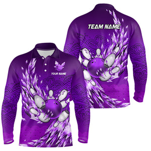 Ice Purple Bowling Shirts For Men Custom Bowling Team Uniform Bowlers Outfits NQS9138