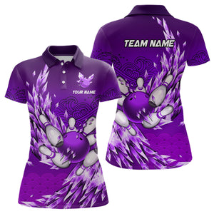 Ice Purple Bowling Shirts For Women Custom Bowling Team Uniform Bowlers Outfits NQS9138