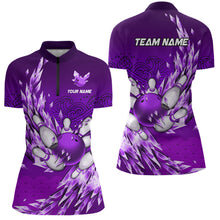 Load image into Gallery viewer, Ice Purple Bowling Shirts For Women Custom Bowling Team Uniform Bowlers Outfits NQS9138