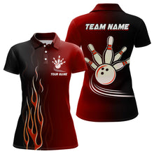 Load image into Gallery viewer, Gradient black red bowling league jerseys custom Women Bowling Polo Shirts, gifts for bowling team NQS7436