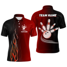 Load image into Gallery viewer, Gradient Black Red bowling league jerseys custom Men Bowling Polo Shirt, gifts for bowling team NQS7436