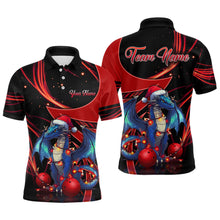 Load image into Gallery viewer, Black and Red Dragon Christmas Custom Bowling Shirt For Men Personalized Bowling Team Jerseys NQS8911