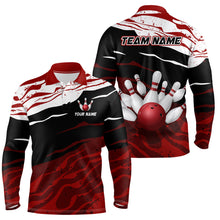 Load image into Gallery viewer, Red, white and black camo Custom Bowling Shirts For Men, Bowling Team Jersey Gift For Bowler NQS9149