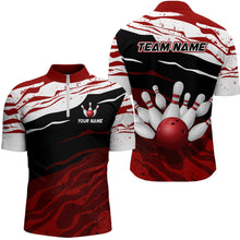 Load image into Gallery viewer, Red, white and black camo Custom Bowling Shirts For Men, Bowling Team Jersey Gift For Bowler NQS9149