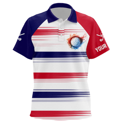 Red, white and blue Kid golf polo shirts custom patriotic golf ball team kid golf tops NQS7818