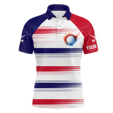 Load image into Gallery viewer, Red, white and blue Mens golf polo shirts custom patriotic golf ball team mens golf tops NQS7818