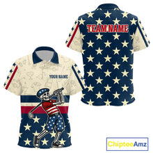 Load image into Gallery viewer, Funny Skull golfer vintage American Flag Custom patriotic golf polo shirts for Kid, golfing gifts NQS9964