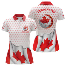 Load image into Gallery viewer, Canada Flag Womens Polo Shirt Red Maple Leaf Custom Golf Tops For Ladies Patriotic Golf Gifts NQS7835