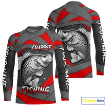 Load image into Gallery viewer, Gray and Red Crappie Fishing Jersey Custom Crappie Fishing Shirt for Team, personalized fishing gifts NQS10898