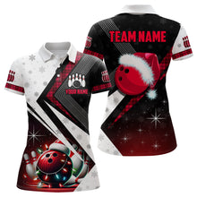 Load image into Gallery viewer, Red Christmas Bowling Polo, 1/4 zip shirts For Women Custom Team Bowling Jerseys Xmas Gift For Bowlers NQS8981