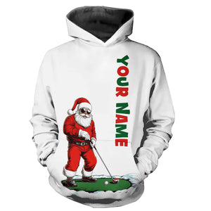 Funny Santa Golfer Christmas Golf Hoodies custom name Christmas golf gifts, Xmas golf top NQS8997