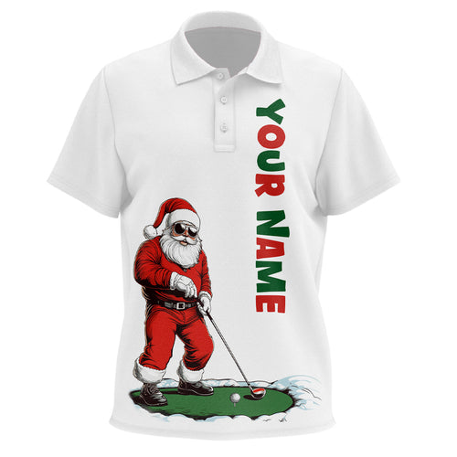 Funny Santa Golfer Christmas Golf Polo Shirt For Kid custom name Christmas golf gifts, Xmas golf top NQS8997