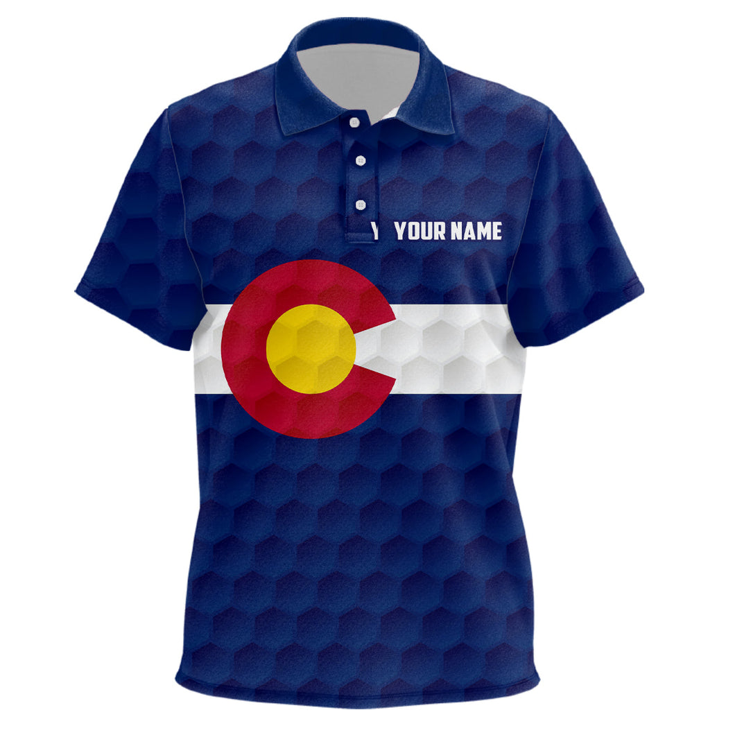 Kid golf polo shirts custom Colorado flag golf ball polos shirt for Kid, patriotic golfing gifts NQS7873