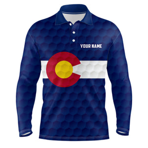 Mens golf polo shirt custom Colorado flag golf ball polos shirt for men, patriotic golfing gifts NQS7873