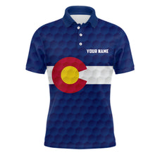 Load image into Gallery viewer, Mens golf polo shirt custom Colorado flag golf ball polos shirt for men, patriotic golfing gifts NQS7873