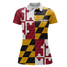 Load image into Gallery viewer, Womens golf polo shirt custom Maryland flag golf ball polos shirt for ladies, patriotic golf gifts NQS7874