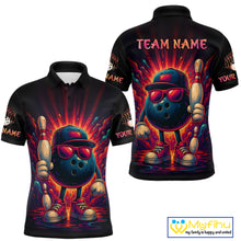 Load image into Gallery viewer, Personalized Funny Bowling Polo, Quarter Zip Shirts For men Custom Team Bowling League Jerseys NQS11111