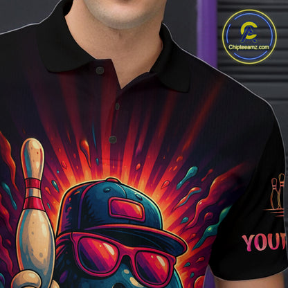 Personalized Funny Bowling Polo, Quarter Zip Shirts For men Custom Team Bowling League Jerseys NQS11111