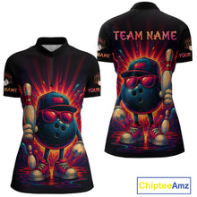 Load image into Gallery viewer, Personalized Funny Bowling Polo, Quarter Zip Shirts For Women Custom Team Bowling League Jerseys NQS11111