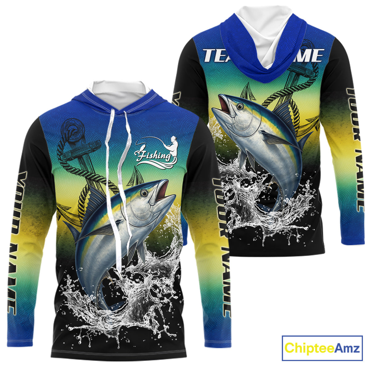 Personalized Tuna Fishing scales Long sleeve fishing shirts Custom Tuna performance fishing apparel NQS11114
