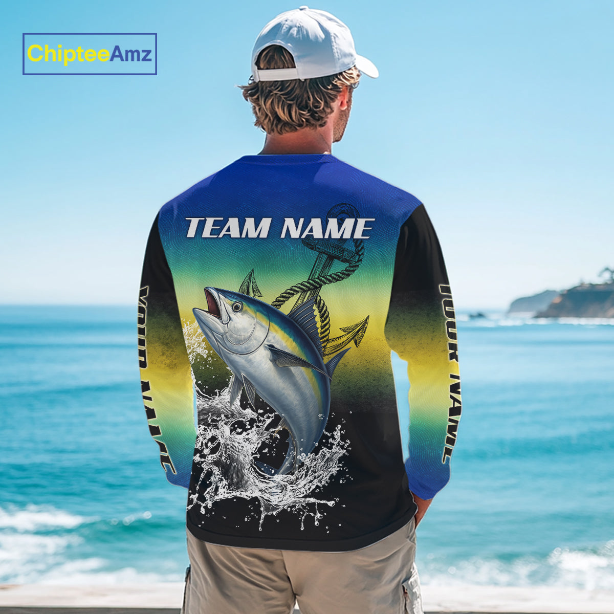 Personalized Tuna Fishing scales Long sleeve fishing shirts Custom Tuna performance fishing apparel NQS11114