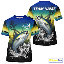Load image into Gallery viewer, Personalized Tuna Fishing scales Long sleeve fishing shirts Custom Tuna performance fishing apparel NQS11114