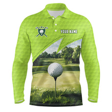 Load image into Gallery viewer, Green Mens golf polos shirts custom golf outfit mens, men&#39;s custom golf shirts NQS9261