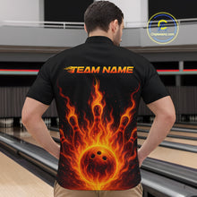 Load image into Gallery viewer, Custom Flame Bowling Polo, Quarter Zip Shirts for Men Custom Team Bowling Uniform NQS10521