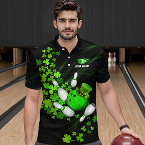 Green shamrock Lucky Bowling Shirts For Men Custom St Patrick day Bowling Team Uniform Bowlers Outfits NQS9453