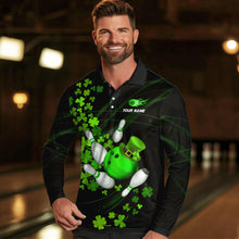 Load image into Gallery viewer, Green shamrock Lucky Bowling Shirts For Men Custom St Patrick day Bowling Team Uniform Bowlers Outfits NQS9453