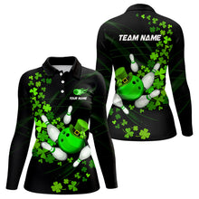 Load image into Gallery viewer, Green shamrock Lucky Bowling Shirt For Women Custom St Patrick day Bowling Team Uniform Bowlers Outfit NQS9453