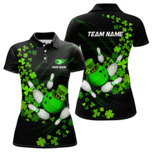 Load image into Gallery viewer, Green shamrock Lucky Bowling Shirt For Women Custom St Patrick day Bowling Team Uniform Bowlers Outfit NQS9453