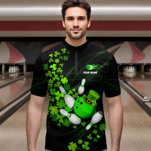 Load image into Gallery viewer, Green shamrock Lucky Bowling Shirts For Men Custom St Patrick day Bowling Team Uniform Bowlers Outfits NQS9453