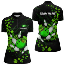 Load image into Gallery viewer, Green shamrock Lucky Bowling Shirt For Women Custom St Patrick day Bowling Team Uniform Bowlers Outfit NQS9453